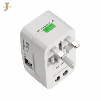 

300pcs/lot Universal global International Plug Adapter 2 USB Port World Travel AC Power Charger Adaptor with AU US UK EU Plug