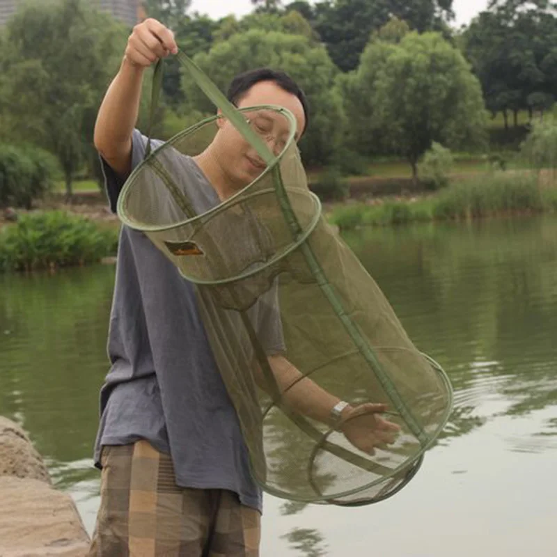 

4 Sizes 3 Layer Fishing Net Round Folding Fish Shrimp Mesh Cage Cast Net Fishing Trap Network Fold Landing Net