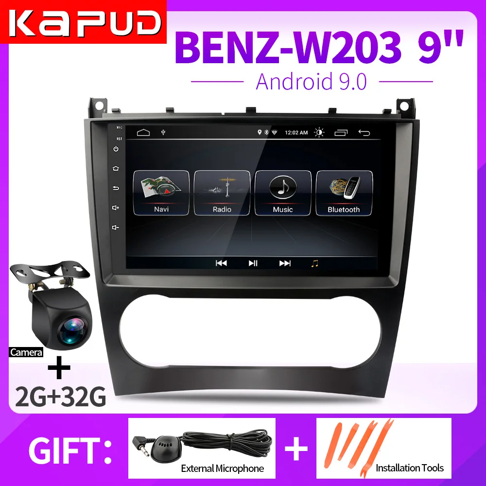 RAM2G RAOM32G CAM Kappud 9 ''DSP автомобильный Радио Мультимедиа Навигация DVD gps плеер Авто Стерео для Benz W203 W209 C180 C200 C220 C230 с радио Wifi - Цвет: RAM2G RAOM32G CAM