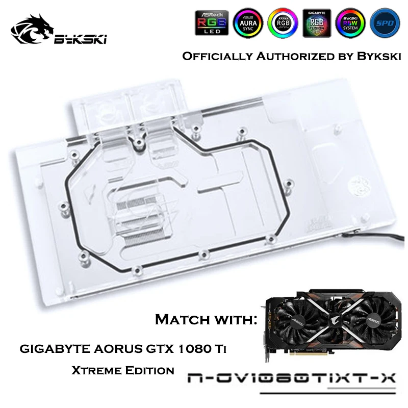 Bykski N-GV1080TIXT-X полный Cove блок GPU воды для VGA GIGABYTE AORUS GTX 1080 Ti Xtreme Edition радиатор водяного