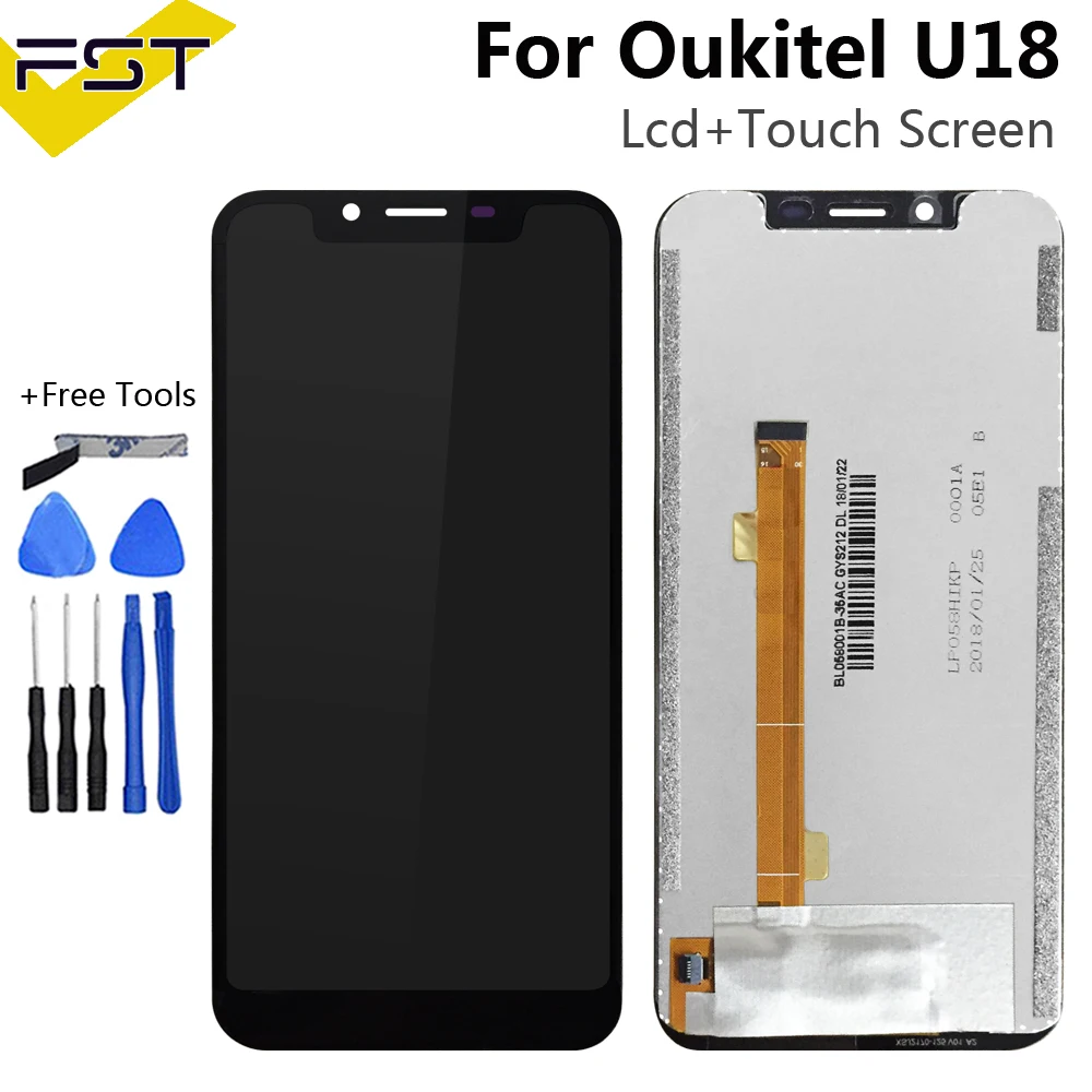 5,85 ''для Oukitel U18 ЖК-дисплей и кодирующий преобразователь сенсорного экрана в сборе аксессуары для телефонов Oukitel U18 с инструментами и клеем