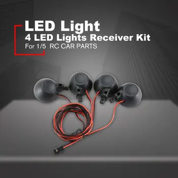 

4 LED Lights Receiver Kit Plastic Shell Lotus Headlights for 1/5 HPI BAJA Rovan King Motor 5B RC Car Parts Accessories