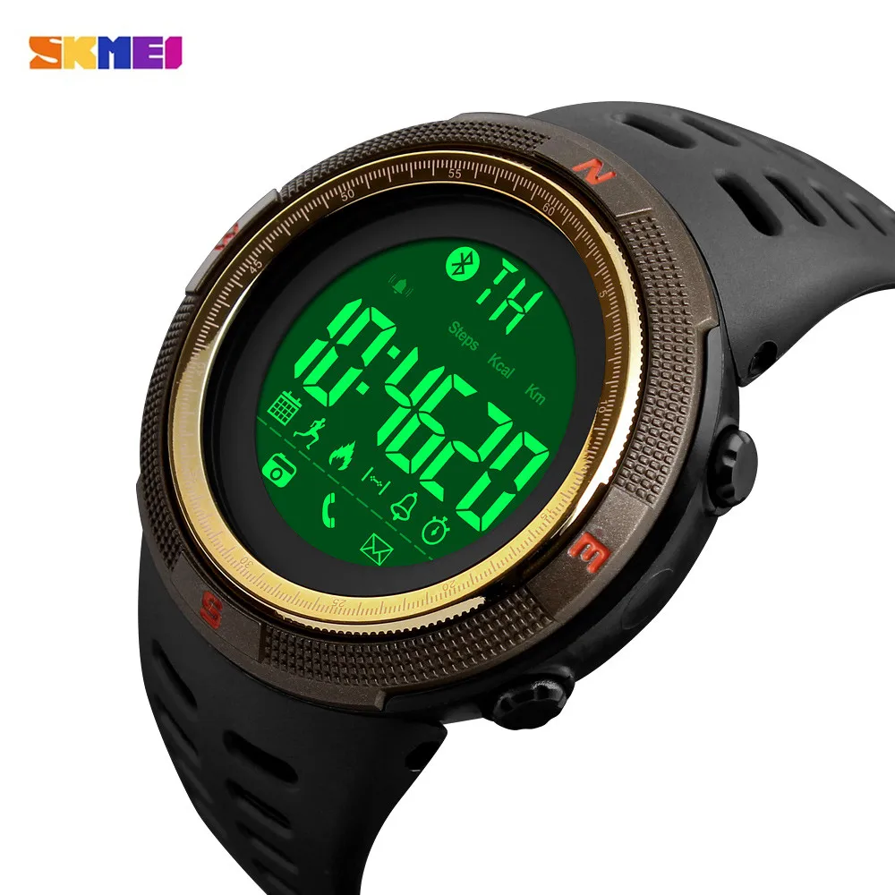 

SKMEI LED Display Male Electronic Clock Pedometer Distance Calendar 5Bar Waterproof Sport Men's watches Relogio Masculino 1250