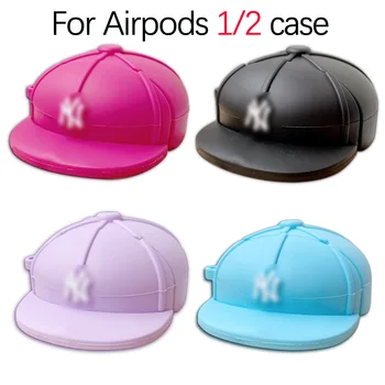 

Silicone Cartoon Baseball Cap Shape For Airpods 1/2 Case Cute Cartoon Wireless Headset Protection Cover For Airpods 1/2 Case
