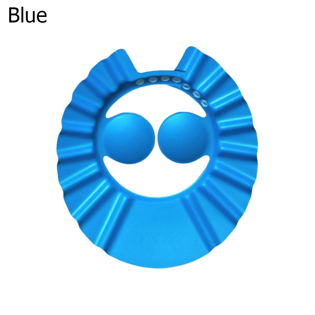 blue Детская водонепроницаемая шапочка безопасная детская шапочка для душа Дети козырек для купания Регулируемый головной убор Детская шапочка для душа защита глаз волос солнцезащитный козырек - Цвет: blue