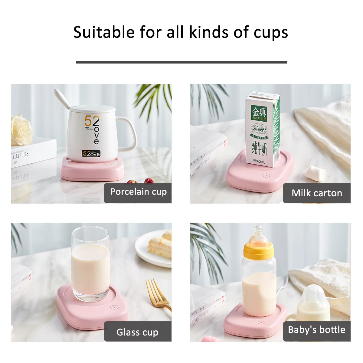  220V Cup Warmer 3 Gear Constant Temperature Heating Coaster Mat Mini Portable Mug Warmer Desktop Cu
