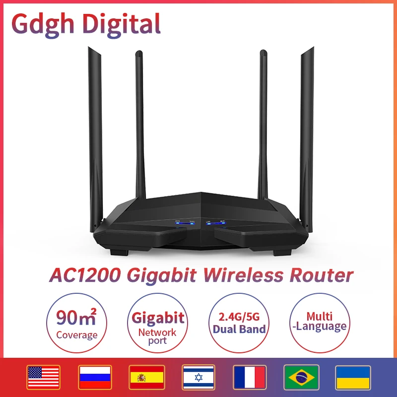 Беспроводной маршрутизатор GLC10 1200 Мбит/с Wifi ретранслятор 4 * 6dBi антенна с высоким