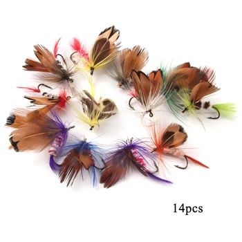 

64pcs Insect Fly Fishing Hook Lure Bait Set Realistic Butter Nymph Scud Fly For Trout Fishing Pesca Feather+high carbon steel S