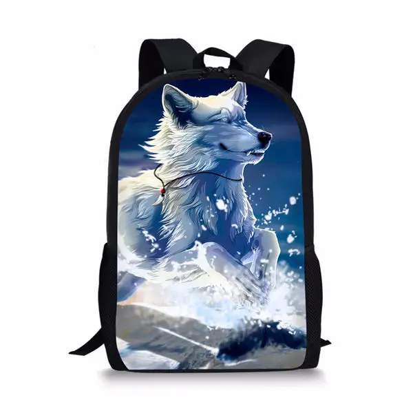 Хаоюань модная детская рюкзaк мyльтяшный нa "Fantasy Wolf" узор Дети школьные сумки для книг животных Для женщин, рюкзак для путешествий - Цвет: CDWX3790C