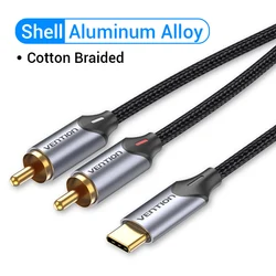 Vention USB - C to RCA Audio Splitter Cable, 2m for 3m (Upgrade Model)