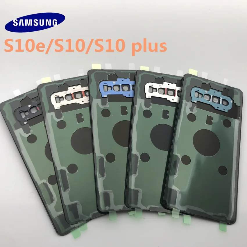 Новинка, samsung Galaxy S10 S10e S10 plus, задняя крышка для батареи, корпус для двери, запасные части для ремонта+ Крышка для камеры, стеклянная рамка для объектива