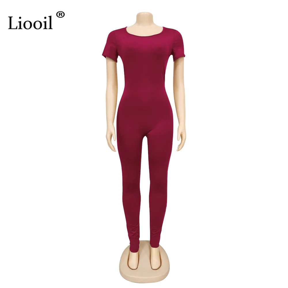 Liooil, Клубная одежда, длинные штаны, облегающие, вечерние, сексуальный комбинезон для дня рождения, одноцветные, черные, бордовые, обтягивающие, женские комбинезоны и комбинезоны