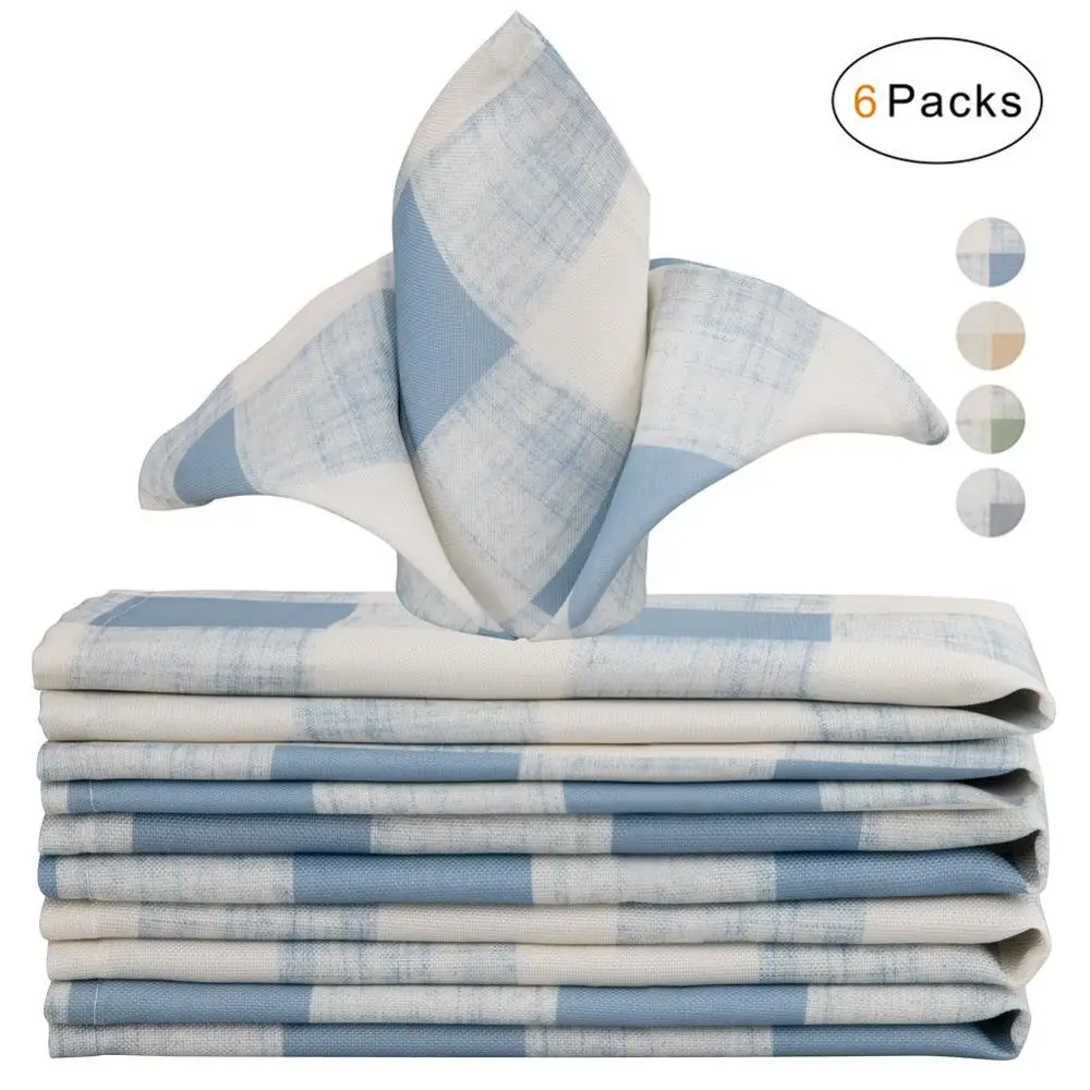 

VCVCOO 6pcs Washable Polyester Napkins Restaurant Dinner 43cm Square Cloth Table Serviette Handkerchief Party Xmas Christmas