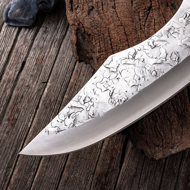 7.6inch Handmade Forged Kitchen Knife Butcher Meat Chopping Cleaver Chinese Chef Knife 5CR15 Stainless Steel