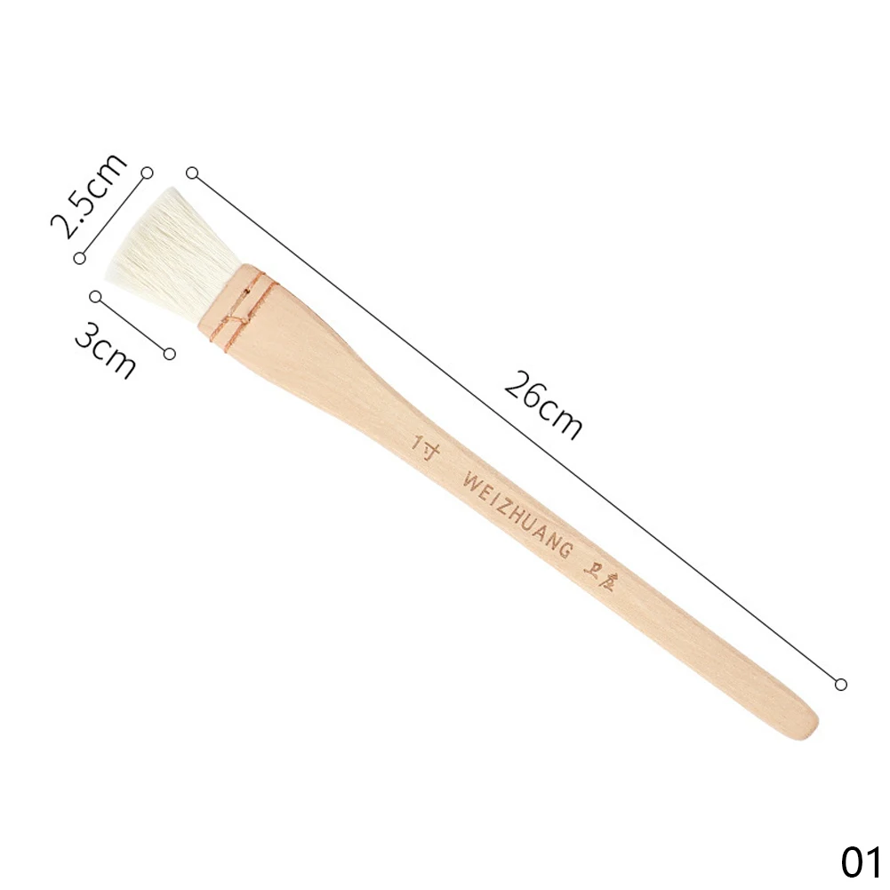 Flat Paddle Paint Brush - Long Handle 1-4 Inch for Oil  Acrylic Painting