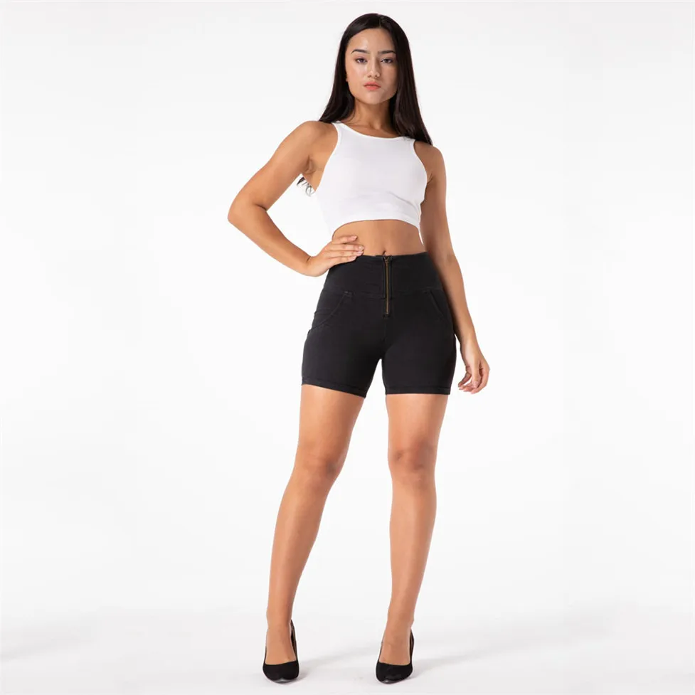 Melody Women's Shorts Summer Pants Fashion Short Black Denim Skinny Jeans Short For Girls Body Slimming Shaper Push Up Jean