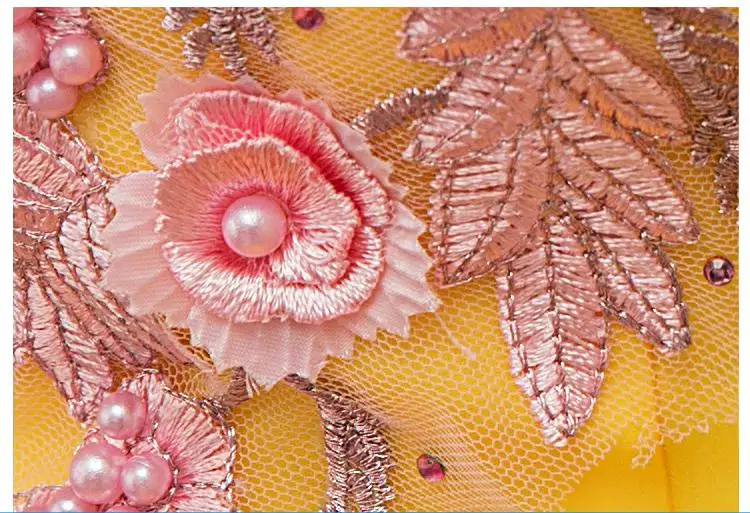 Цветочные Цветы Бальные платья золотое с открытыми плечами Пышное Бальное платье для выпускного бала Бальные платья