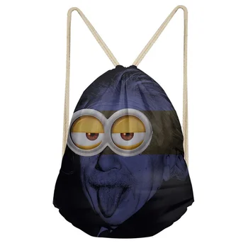 

THINK Funny Einstein harajuku Drawstring Bag for Women Travel Storage Pouch Teenagers Backpack sac New Arrival Mochila Customize