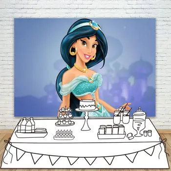 

Princess Birthday Backdrops for Photography Girl Castle Mint Green Background Photo for Parties Baby Photo Studio Backgrond