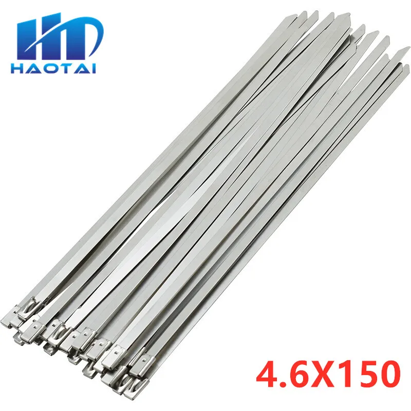 Cabo de Travamento de Metal em Aço Cabeçote de Tubo de Indução Tira de Escape com Zíper Inoxidável Peças 100x4.6mm 300x4.6mm 200x4.6mm 150 1 High Quality Renovação da Casa