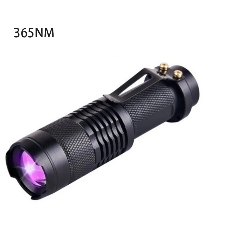 

Mini ​UV Flashlight Ultra Violet Light With Zoom Function Scorpion Pet Urine Stains Money ​Detector Safety Camping Outdoor Tools