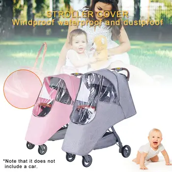 

Stroller Accessories Waterproof Rain Cover Transparent Wind Dust Shield Zipper Open For Baby Strollers Pushchairs Raincoat