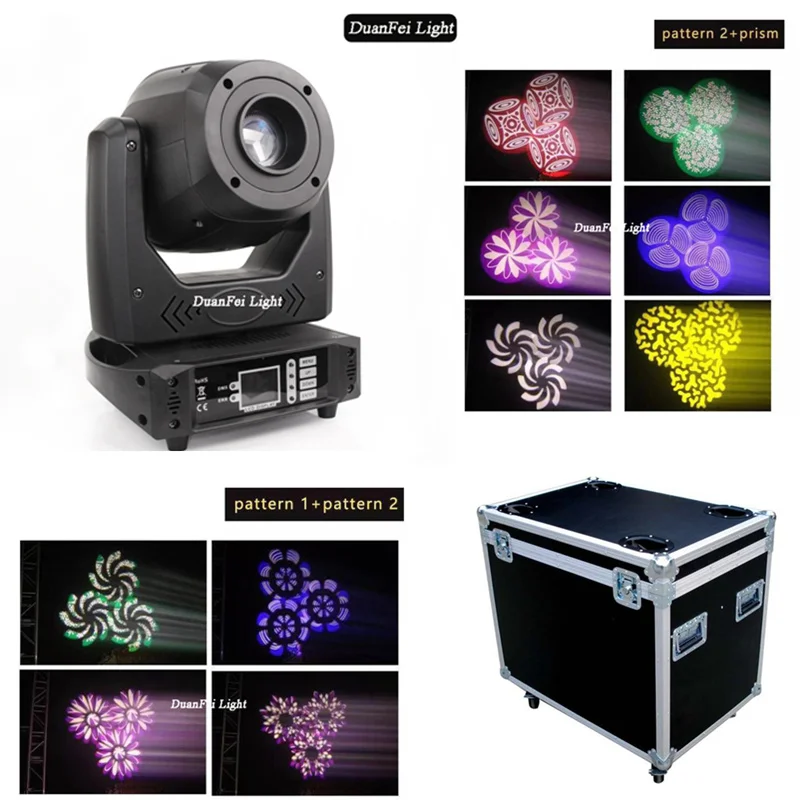 Flycase 6 шт. Горячая DJ дискотечный СВЕТОДИОД точечный фонарь с подвижной головкой 100 Вт светодиодный кольцевой Точечный светильник Gobos мыть движущиеся оборудование для сценического освещения