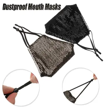 

Fashion Shining Sequin masks Anti-haze mask Dustproof Mouth face mask Reusable Face Cover Respirator