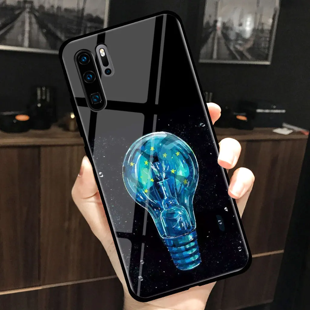 Мультяшная иллюстрация, стеклянный чехол для huawei p20 p30 mate20 pro lite p20pro mate20pro, ударопрочный жесткий чехол с рисунком