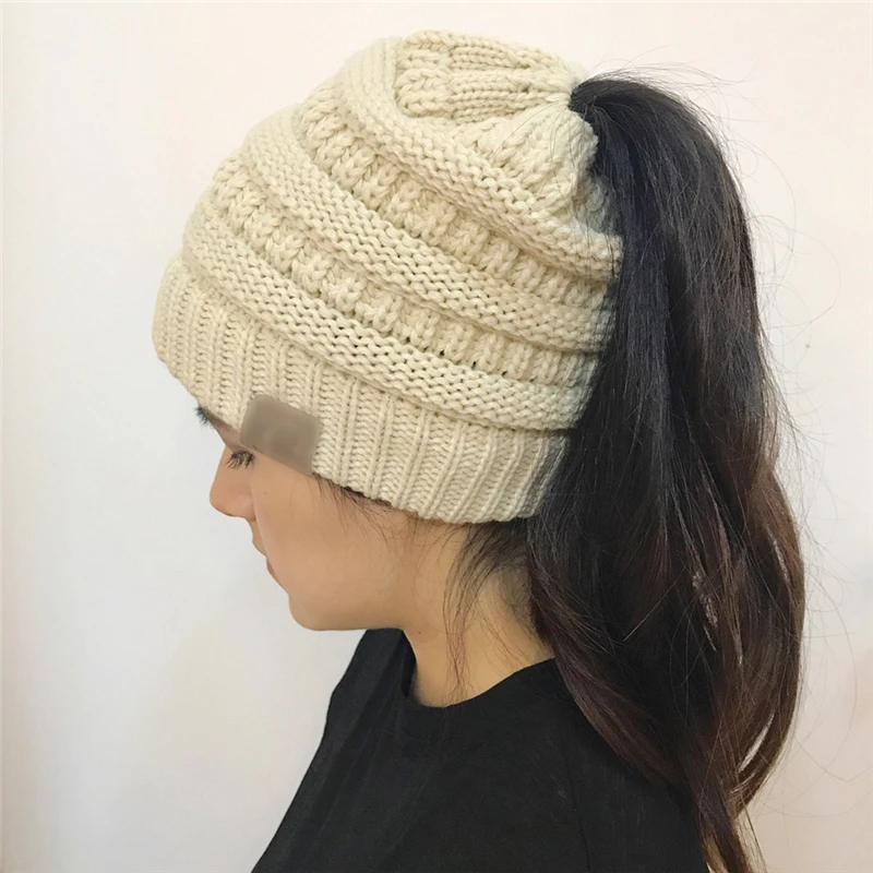Beige QianBei, 10 цветов, повседневные шапочки для мужчин и женщин, модная вязанная зимняя шапка, одноцветная хип-хоп шапка, шапка унисекс - Цвет: Beige