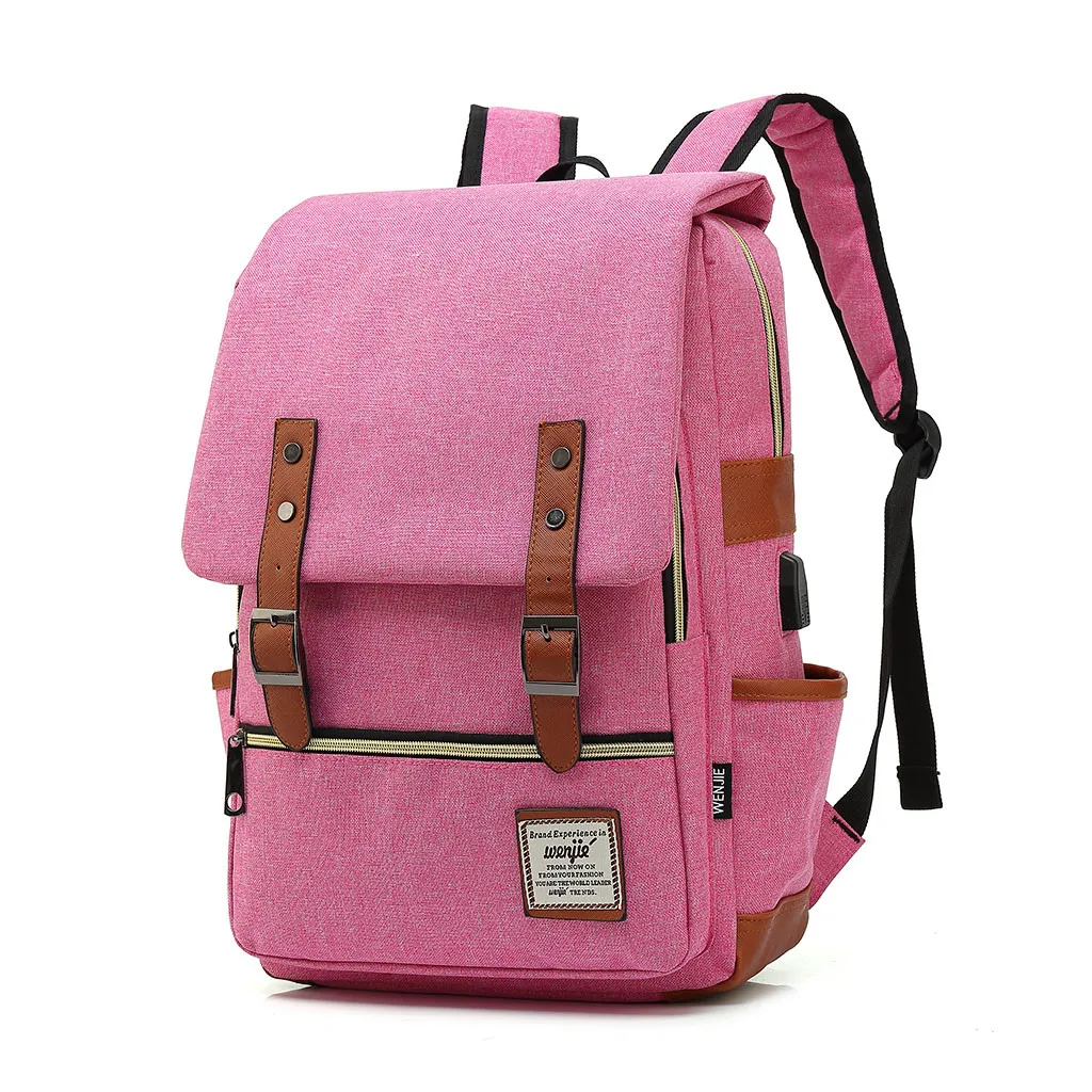 Aelicy Винтаж ноутбук рюкзак женский парусиновый сумки Для мужчин для активной деятельности, Студенческая, для путешествий, рюкзаки с Usb Порты и разъёмы в ретро-стиле школьные сумки для подростков