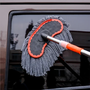 

Car Wash Car Mop Adjustable Telescopic Wiping Soft Cotton Thread Cleaning Detailing Wash Brush Tool Nettoyage Voiture