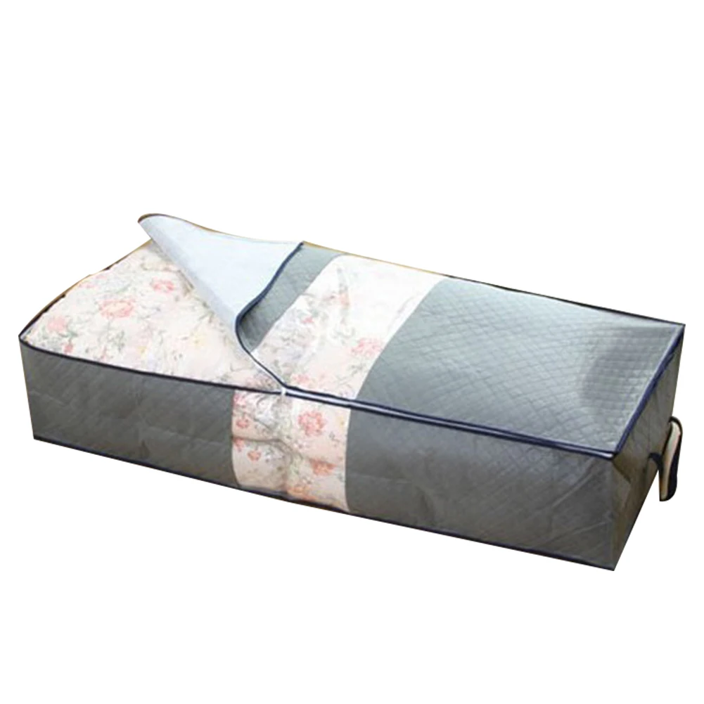 Нетканая семейная сумка для хранения места кровать под коробка для хранения в шкафу одежда разделитель Органайзер Одеяло сумка держатель Органайзер - Цвет: Grey