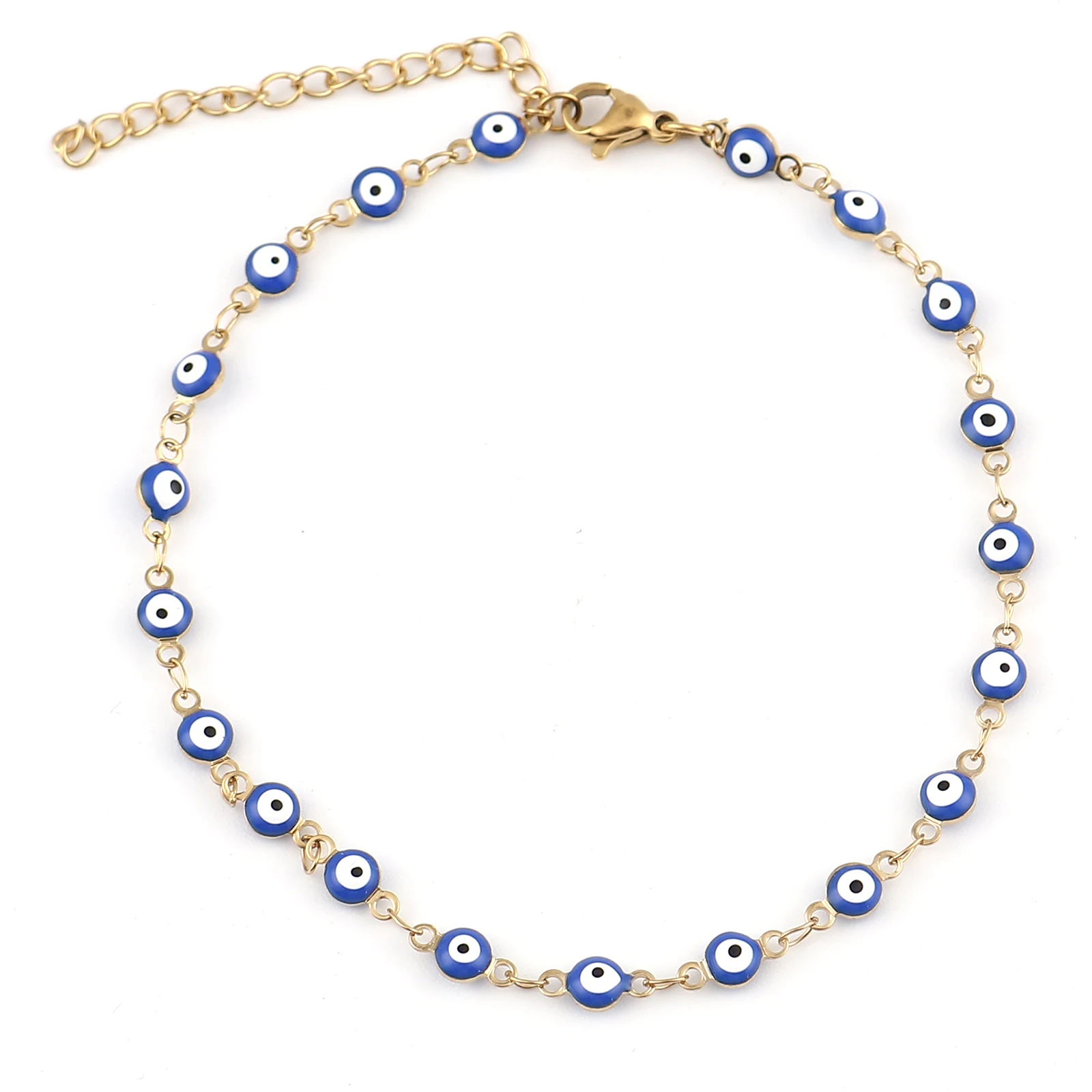 Ankle Chains Stainless Steel Evil Eye Anklet for Women Man, 23cm 1 Piece