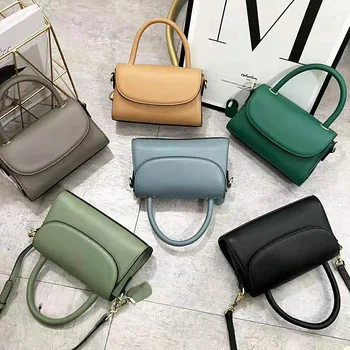 

School Pillow Bag Women's Single Shoulder Messenger Bag Leather Packet Lady's Bag