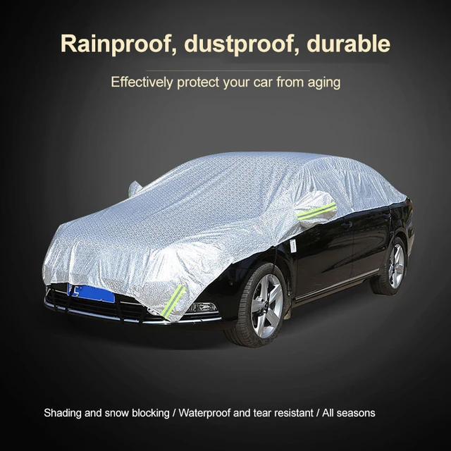 Universal Car Silver Case Cover Outdoor Covers Snow Ice Hail Waterproof  Dustproof Sun Shade Anti-UV Car Sunshade Half Cover - AliExpress