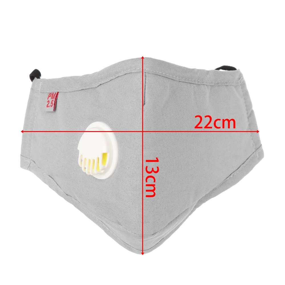 1 шт. многоразовый дышащий хлопок PM2.5 фильтр противопылевая Маска дыхательный клапан противопылевые маски угольный фильтр Респиратор маска