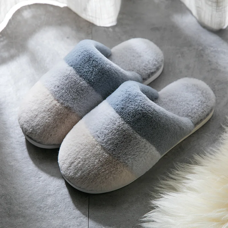 

Women Slippers Warm Plush Cotton Interior Non-slip Household Floor Drag Male Couple Home Winter Homme Slippers Female Shoe New