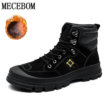 

Men's Boots High Quality Genuine Cowhide Increase High Work Boots Wear Resistant Trend High Top Large Size Keep Warm Men's Shoes