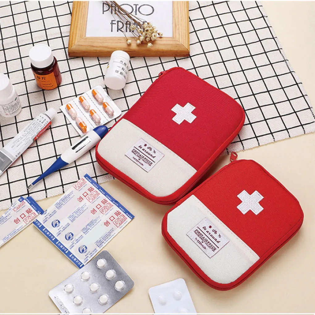 Kit médico de primeros auxilios portátil, Mini bolsa de almacenamiento de medicina útil para acampar al aire libre, bolsa de supervivencia de emergencia