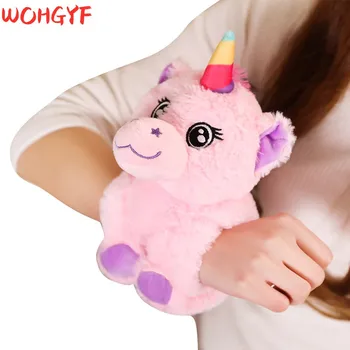 

1pc Cute cartoon animal bracelet plush toy doll Unicorn Shiba Inu monkey teddy bear Persian cat doll Children's holiday gift