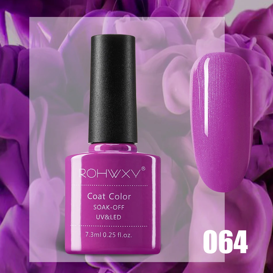 ROHWXY 7,3 мл Гель-лак для ногтей УФ светодиодный лак для ногтей все для маникюра Гель-лак впитывающийся Гибридный Гель-лак для самостоятельного дизайна - Цвет: 64