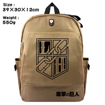 

Anime Attack on Titan Backpack Schoolbag Satchel Canvas Shoulder Bags Laptop Zipper Bags for Men or Women Accessory Gift