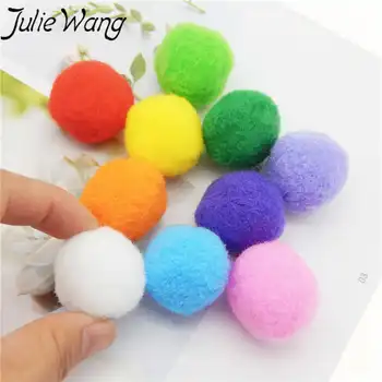 

Julie Wang 100PCS 10/15/20/25/30mm Fluffy Soft Pom Poms Pompoms Ball Mixed Colors Diffuser Jewelry Making Toys Decor Pompones