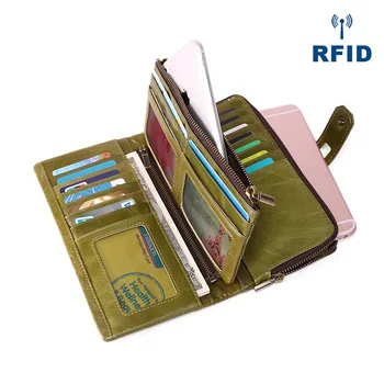 

Retro Fashion Leather Wallet Ladies'purse Double Zippered Wallet, Multi-carded Mobile Phone, Handbag, Women's Bag