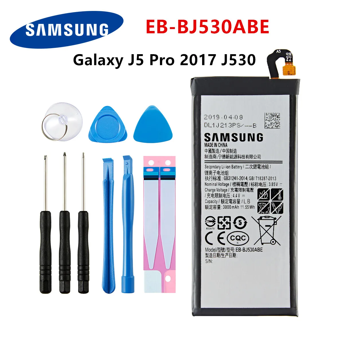 

SAMSUNG Orginal EB-BJ530ABE 3000mAh Battery for Samsung Galaxy J5 Pro 2017 J530 SM-J530K SM-J530F SM-J530Y Mobile Phone +Tools