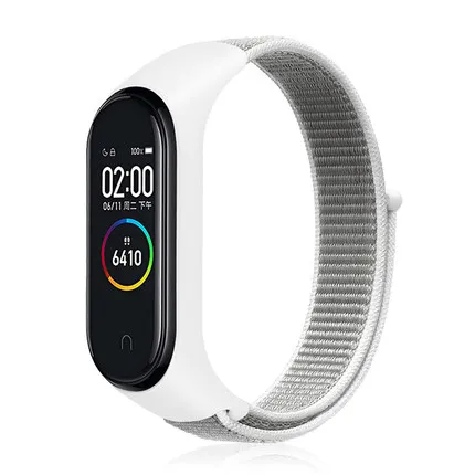 Белый Нейлоновый ремешок для Xiaomi mi 4 mi Band 3 4 модный ремешок для mi band 4 красочные Ремешки для наручных часов спортивный браслет - Цвет: Белый