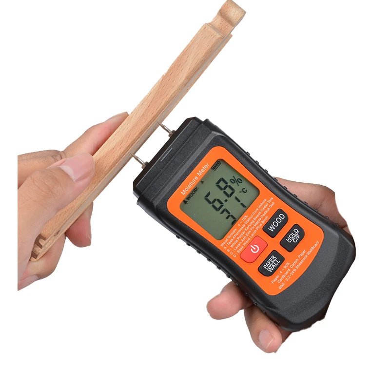 

0-99.9% Two Pins Digital Wood Moisture Meter Wood Humidity Tester Hygrometer Timber Damp Detector Large LED Display