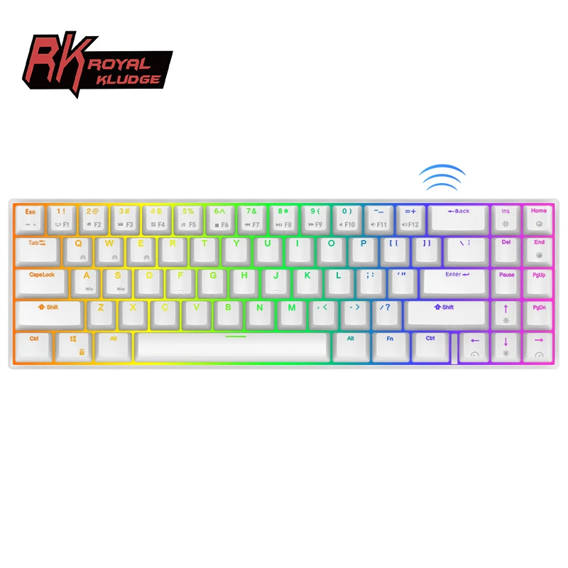 

Royal Kludge RK71 Bluetooth Wireless Mechanical Keyboard 70% RGB Backlit 71 Keys Tri-Mode BT/2.4G/USB Gaming Keyboard Typewriter