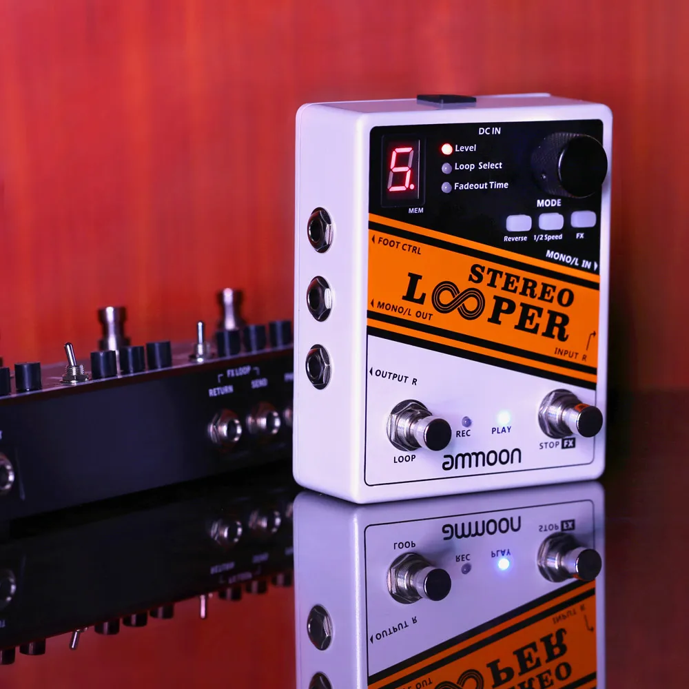 

STEREO LOOPER Loop Record Guitar Effect Pedal 10 Independent Loops Max. 10min Recording Time